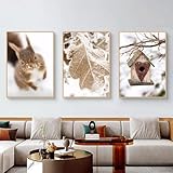 Viusneun 3er Poster Set, Niedlicher Eichhörnchen 