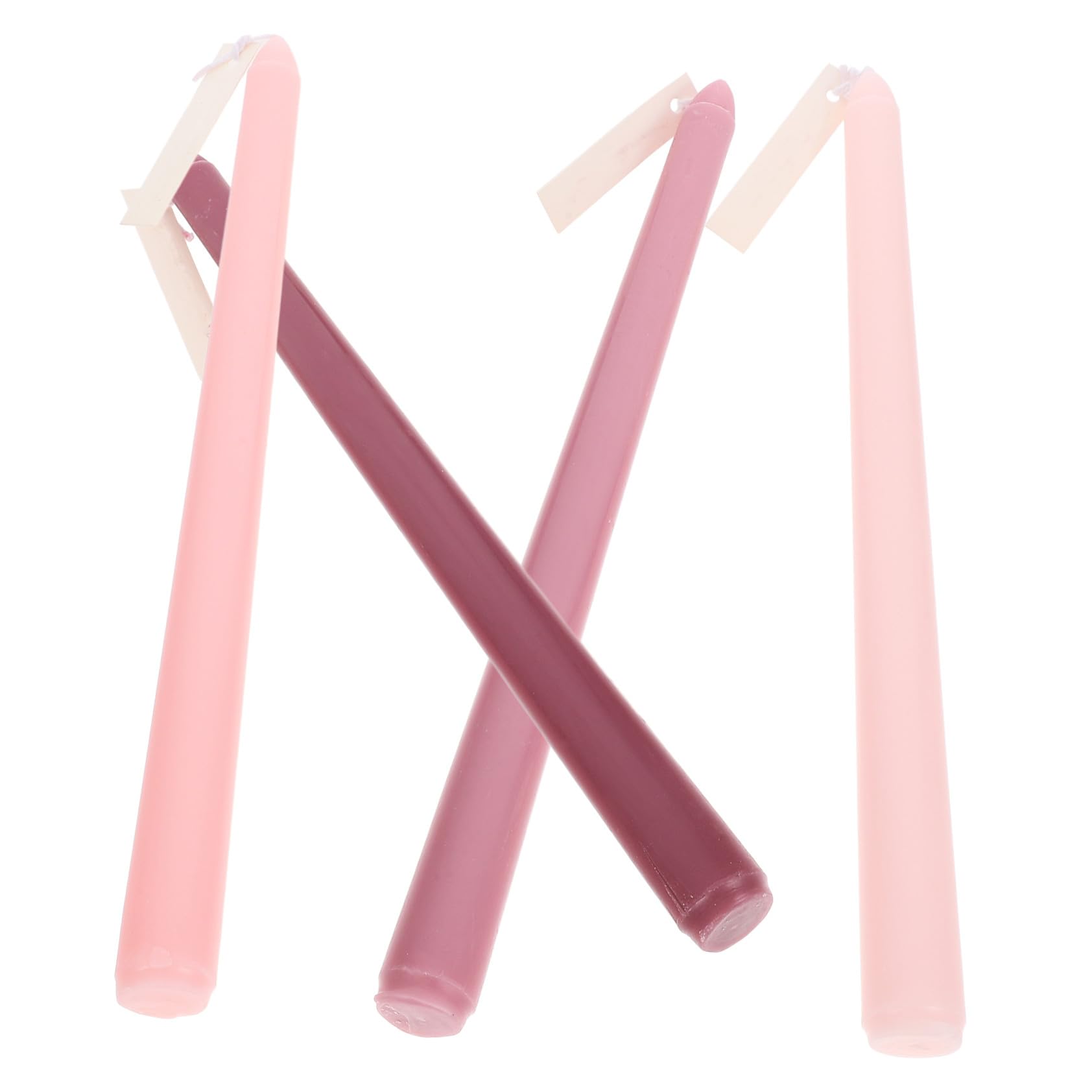 Velas Perfumadas de Parafina sin Humo, Vela de Poste Largo en Gradiente Rosa, 4 Piezas para Decoración Romántica, Cenas, Bodas y Ambiente Íntimo