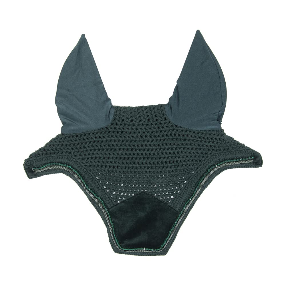 Bonnet anti-mouche Wellington velvet pearls vert pin