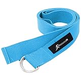 ProSource Yoga Strap with Metal D-Ring, Blue