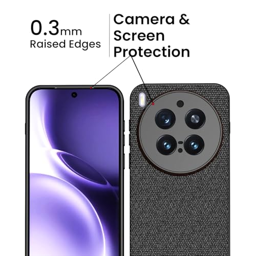 Image of Kapa Soft Full Fabric Protective Back Case Cover for Vivo X300 Pro 5G | Shockproof Slim Hard Anti Slip Back Case (Black)