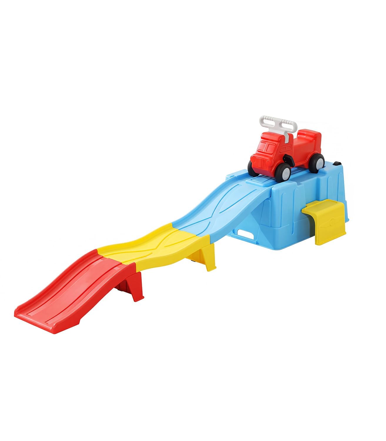Kids Roller Tray Ride-On Track Set with Car, Up & Down Slide Climber