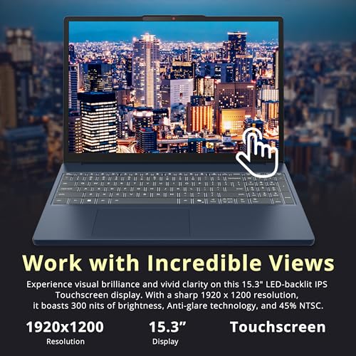 Image of Lenovo IdeaPad Slim 3i 15.3 inch WUXGA Touchscreen Laptop, Intel Core 5 210H, 40GB DDR5, 2.16TB Storage(2TB SSD+160GB Docking Station Set), Intel Graphics, Backlit Keyboard, Number Pad, Windows 11, Blue
