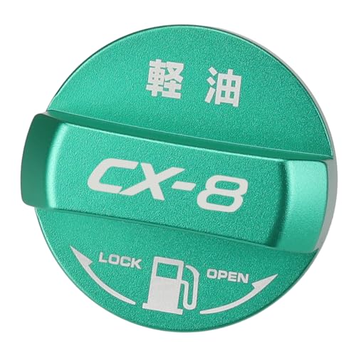 XIKER マツダ CX-8 KG系用 フューエルキャップカバー ドレスアップ アルミ製給油口キャップ ガソリンタンクキャップ カスタム アクセサリー ディーゼル仕様(グリーン)