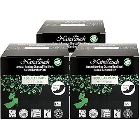 NATRATOUCH ~ COMPOSTABLE ~ Natural Bamboo Charcoal Regular Pads Cover