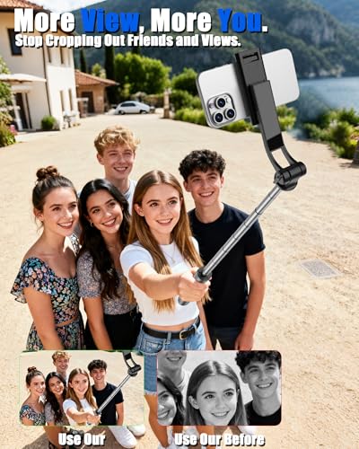 Perche à selfie rétractable 101cm avec éclairage d'appoint et trépied de table