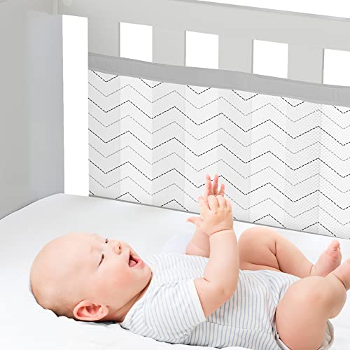 WYSWYG® Atmungsaktive Babybett Umrandungen für Sicherheit & Komfort,...