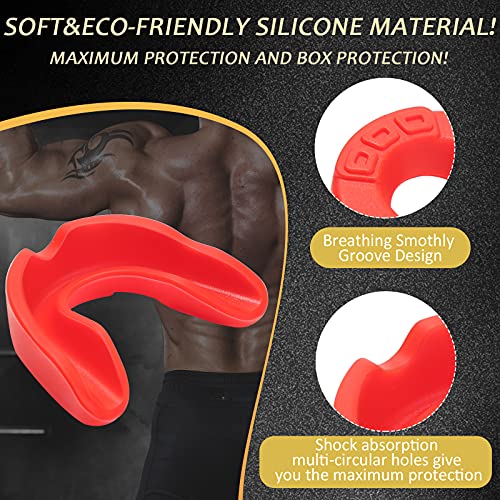 6 Pieces Sports Mouth Guard For Kids, Athletic Mouthguard For Boxing Football Hockey Karate Basketball (Red, Blue, White, Black, Yellow, Pink) #TOP1