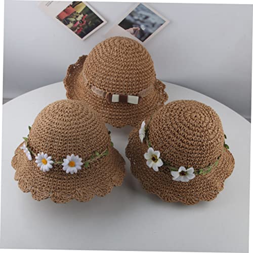Sun Protection Hat Wide Brim Summer with Simulation Chrysanthemum for Months Lightweight Durable Breathable Beach Accessories for Outdoor Activities2
