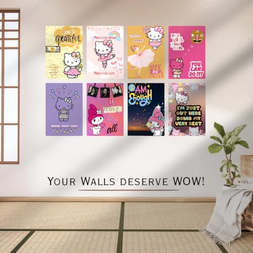 Image of Yellow Town India Bloom & Boost Motivational Wall Poster Kit - Set of 8 A4 Premium Art Prints (300 GSM) for Bedroom, Office, Hostel, Dorm, Study Room, Living Room & Girl's Room Decor