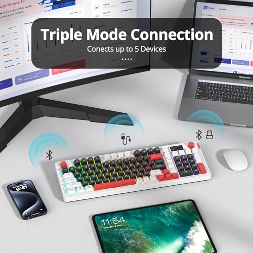 Teclado Gamer 98 Keys Owpkeenthy Inalámbrico RGB miniatura 2