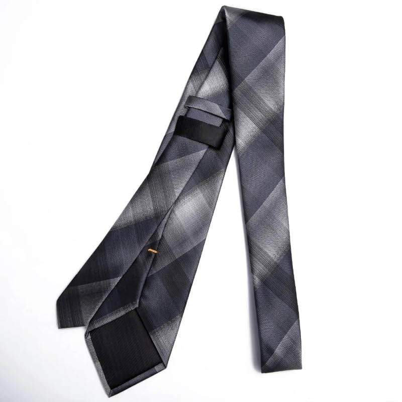 Corbata de seda para hombre set con pañuelo y gemelos miniatura 5