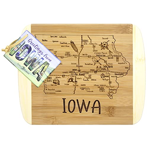 Image of Totally Bamboo A Slice of Life Iowa Engraved Map Cutting Board