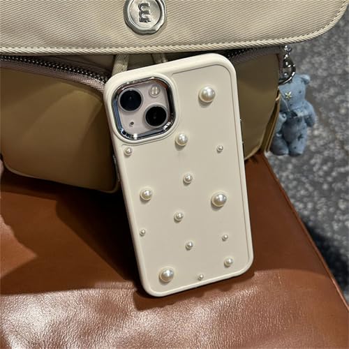 Coque de protection en nacre blanche iPhone 13 Pro et 14 finition plaquée