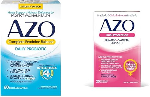 AZO Probióticos diarios de equilibrio femenino completo para mujeres, clínicamente probados para ayudar a proteger la salud vaginal y la protección