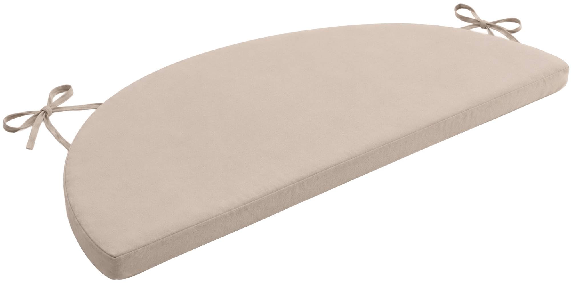 CLP Coussin de Banc Demi-Lune pour pavillon Rosie, Rembourrage 5 cm, Housse Amovible & Attaches, 115x57 cm Couleur crème