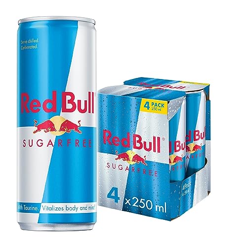 Red Bull Energy Drink Sugar Free 250 ml (4 Pack)