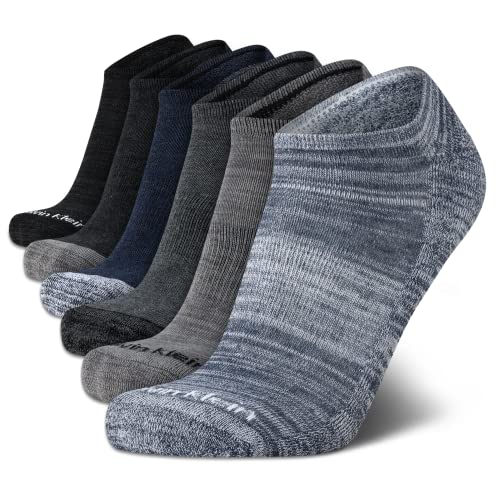 Image of Calvin Klein Mens No Show Socks - 6 Pack Soft Cotton Blend Cushioned Athletic Low Cut Socks for Men for Sports and Running