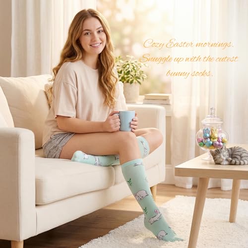 Image of American Trends Women's Knee High Socks, Novelty Holiday Printed Tall Tube Socks, Casual & Party Athletic Sports Stockings