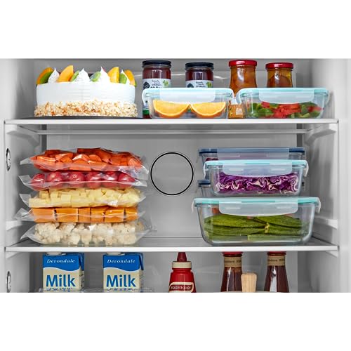 Cookology CFDF391IX 70cm Freestanding French Doors Fridge Freezer, 391 Litre Capacity with LCD Temperature Control, 4 Star Freezer and Frost Free - In Inox - Image 4