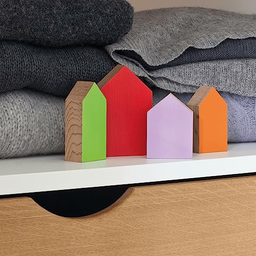 REMEMBER WachHäuser Zedernholz 4tlg. - dekorativer Mottenschutz - Bunte WachHäuser