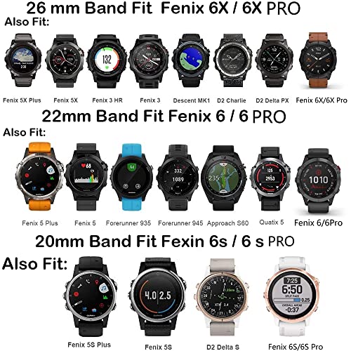 Bracelet silicone Garmin Fenix 7X 6X Pro 5X 26mm 22mm Quick Release - 7