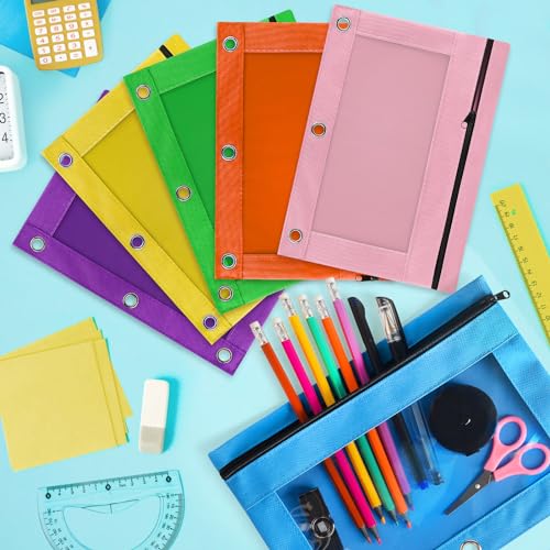 Gloween Pencil Pouch for 3 Ring Binder, 80 Pack Zipper Pencil Pouches/Case in Assorted Color, Durable Binder Pencil Pouch/Bag for Office School Supplies (10 Colors) by Gloween - Image 5