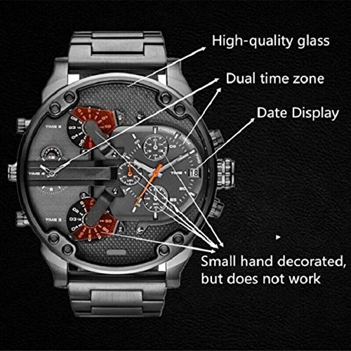 Yistu - Orologio da polso da uomo in acciaio inox