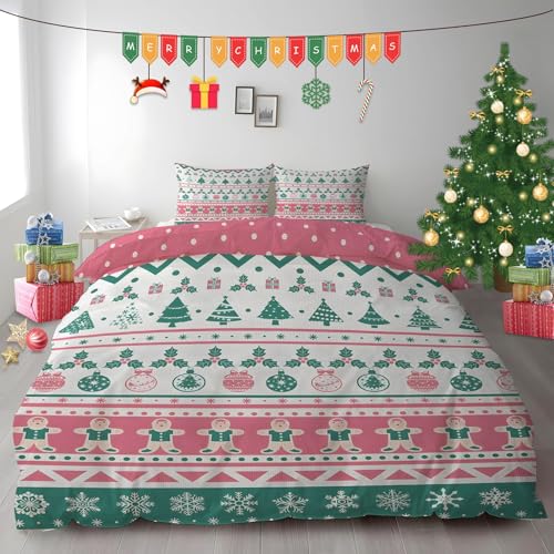 布団カバー シングル クリスマス|マイクロファイバー 掛け布団カバー 150x210 +枕カバー 2枚 3点セット|吸汗速乾・防静電気・洗濯耐久|肌ざわり最高 イルミネーション なプリントデザイン PH482