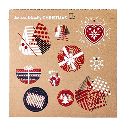 RIPPOTAI Lot de 10 Boules de Noël écologiques en Carton alvéolaire avec des Designs Modernes. Design Romantique