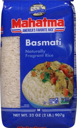 Image of Mahatma Basmati Rice, Fragrant Indian Rice, 2-Pound Bag | Aromatic rice for stovetop or microwave, quick and easy to cook, gluten-free, vegan, kosher, non-GMO, bulk bag