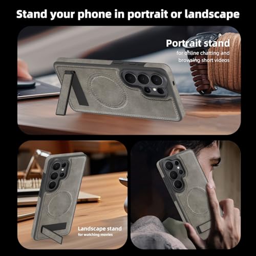 Image of Lunivop for Samsung Galaxy S26 Ultra Case PU Leather 6.9 inch Grey