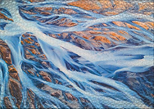 Ulmer Puzzleschmiede - Glacier Flow 1000pc Puzzle: Premium Cardboard, Jigsaw, Modern Style, Nature, Photography, 18+ Adults - Image 2