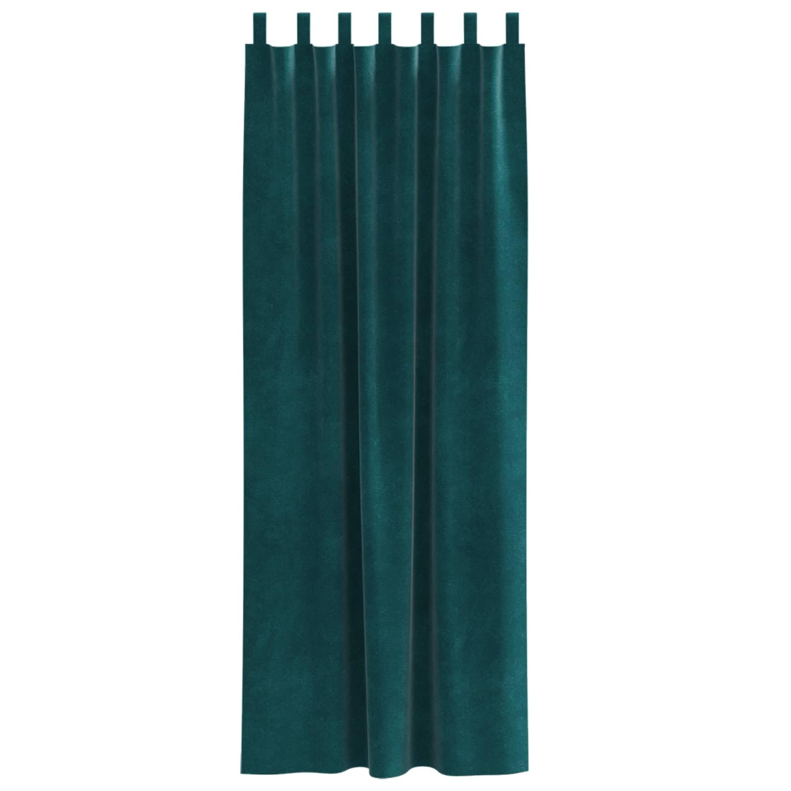 Cortinas opacas de terciopelo verde oscuro, 2 unidades, 140 x 245 cm, con trabillas de tela, cortinas opacas para salón, dormitorio, habitación infantil, protección visual ligera y protección