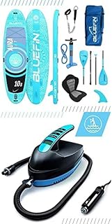 Bluefin SUP 10′8″ Aura FIT Stand Up Paddle Board Kit | Electric Paddle Board Pump Bundle| Paddle board yoga| 6" Thick | Fitness & Yoga Paddle Board Aqua Fitness | All Accessories