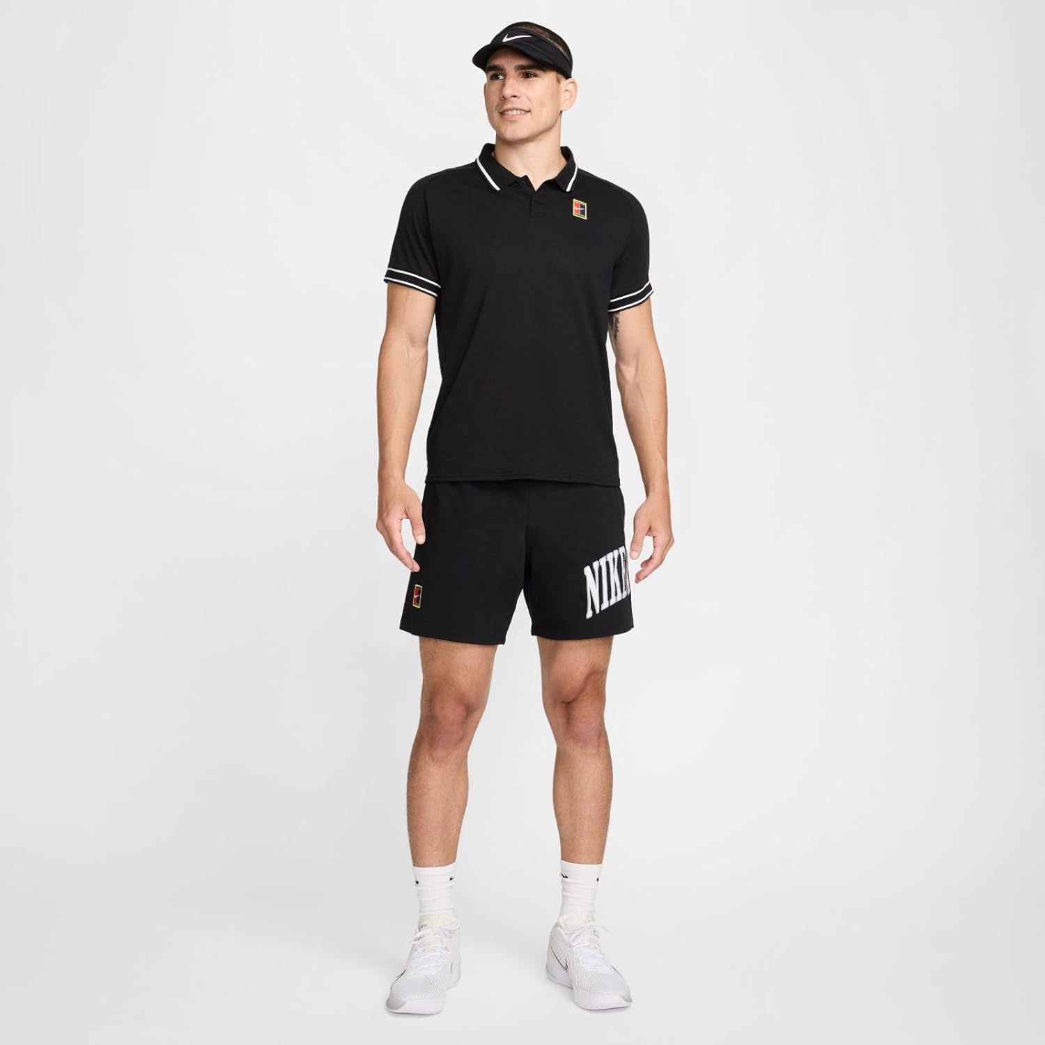 NikeCourt Heritage Men's Tennis Polo (Black/White, FQ2101-010) Size Large