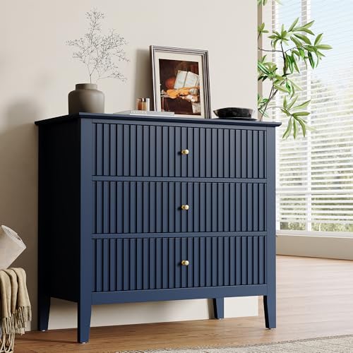 RoyalCraft 32" Large Nightstand, Fluted Painted Bedside Table with 3