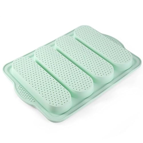 CuisineCraft Food Grade Silicone French Bread Mold, 4 Slot Non Stick Bake Pan for Homemade Baguettes — view 3