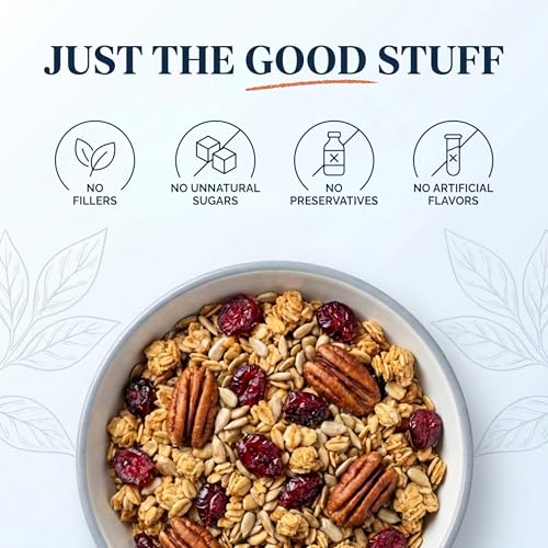 Image of Sweet Diane's Granola - Standard Size (12 oz): Organic, Low-Sugar, High-Fiber, Gluten-Free, Vegan, Delicious Breakfast and Snack Topper (Classic Size, Orange Cranberry)