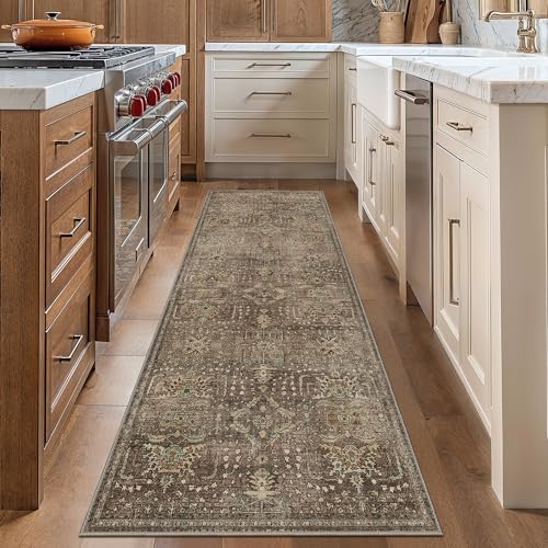 GENIMO 2x10 Non Slip Hallway Runner Rug, Machine Washable, Thin & Low Pile Lightweight for Kitchen, Laundry, Entryway, Bedroom & Living Room