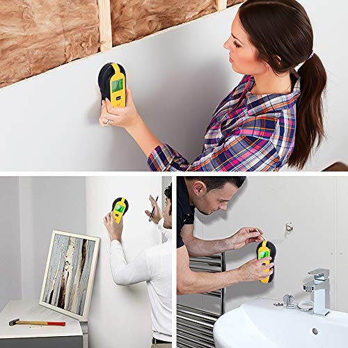 Stud Finder - 4 in 1 Electronic Wooden Metal Stud Sensor Locator Wall Scanner Detector Wood Beam Finders Center with Battery and LCD Display for Wood AC Wire Metal Studs Detection