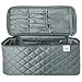 ELLIS JAMES DESIGNS Large Travel Makeup Bag Organizer - Cosmetic Train Case Toiletry Bags for Women - Grey - With Handle and Make Up Brush Holders - Professional Hair Dryer Cases and Beauty Storage