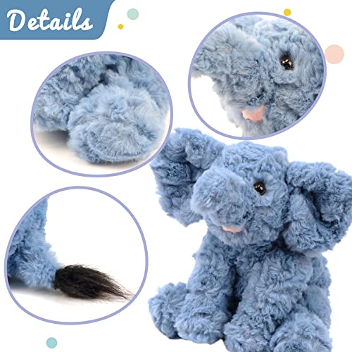 Hopearl Adorable Plush Calf Elephant Toy Floppy Elephish Ultra Soft Stuffed Animal For Boys Girls Kids Toddlers, Blue, 9'' #TOP4