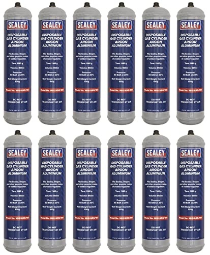 Sealey Disposable Gas Cylinder 100g - Argon - Box of 12 - MIG/ARG/100/12