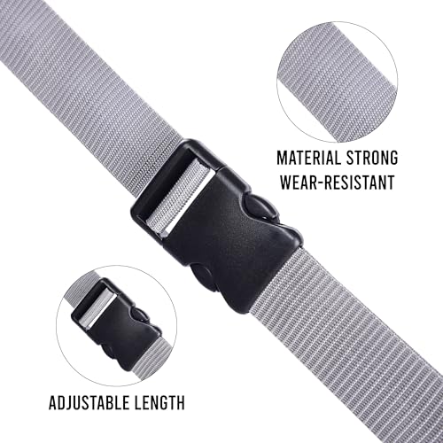 Image of Aqbah Pack of 2 Luggage Tie Down Straps, Bag Strap with Strength up to 600lbs 10 ft in Length with Adjustable Buckle Straps for Motorcycle, Trucks, Luggage etc (Grey)
