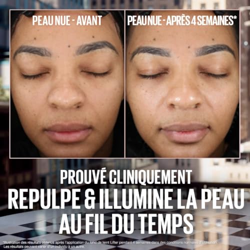 Maybelline New York Lifter Plump & Glow - Fond de Teint - Repulpe et Illumine Instantanément - Fini Uniforme, Lifté et Radieux - Teinte : 114 - 30 ml