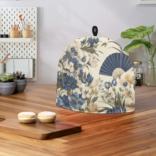 Image of Retro Flowers Tea Cozy for Teapot Insulated Soft Tea Cup Warmer Cozy for Party Kitchen Accessory Retro Fans Kettle Kitchen Dust Cover,Women