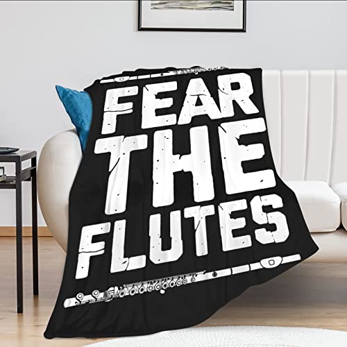Flute Design Vintage Pattern Flannel Fluffy Full Fleece Luxury Throw Blanket Plush Soft Cozy Quilt Nursery Bedding Decor Bedroom Decorations Wearable 80''X60''(Adults) #TOP2