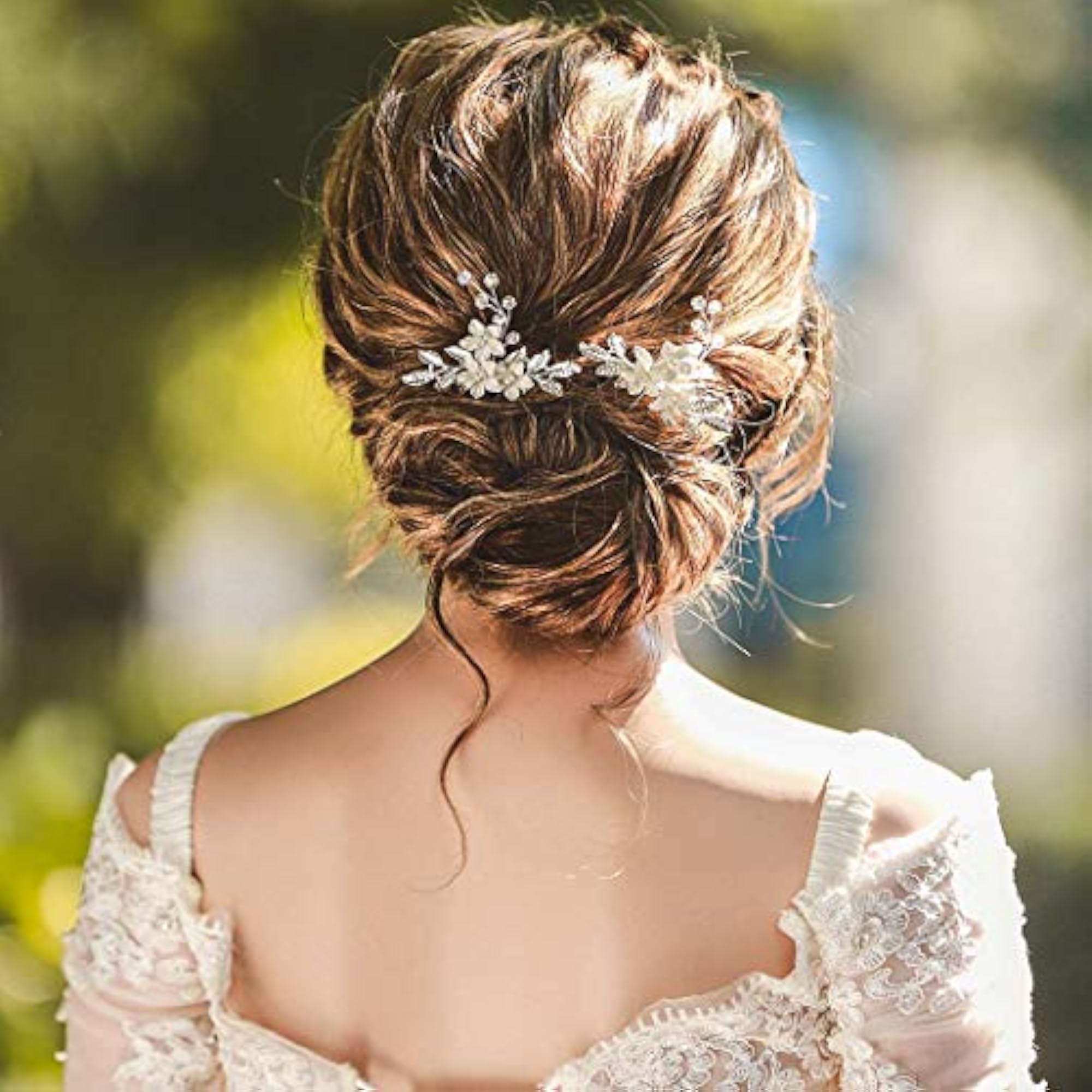 Flower Bride Wedding Hair Pins, Pearl Hair Accessories