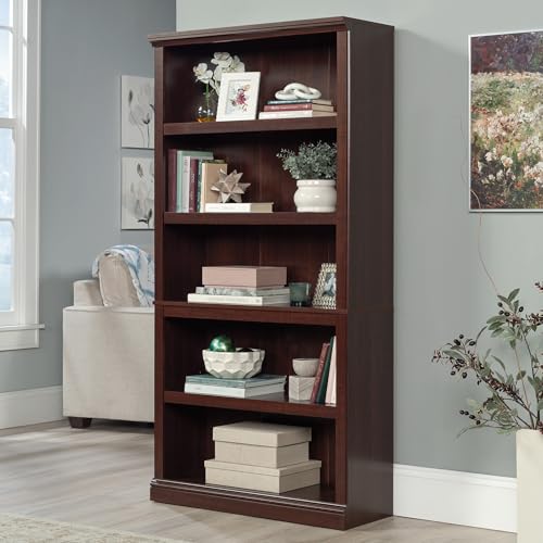 Sauder Miscellaneous Storage 5-Shelf Bookcase/ Book shelf, Select Cherry finish - Image 3